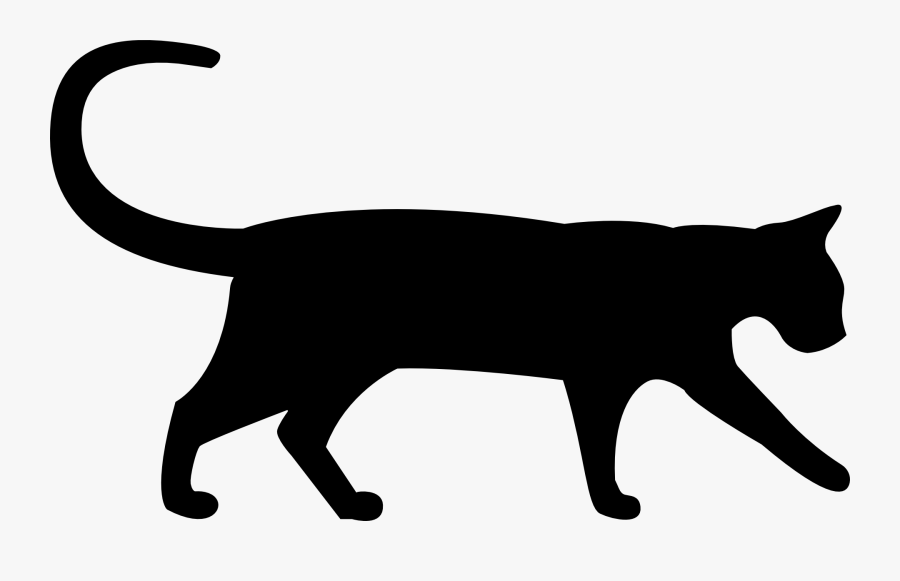 Clipart Clock Cat - Cat Silhouette Transparent, Transparent Clipart