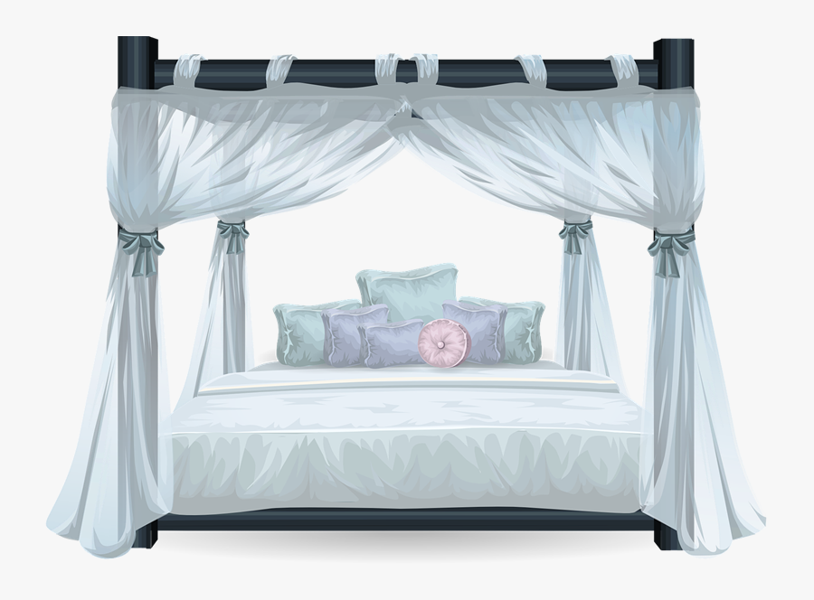 Pencil And In Color - Canopy Bed Clipart, Transparent Clipart