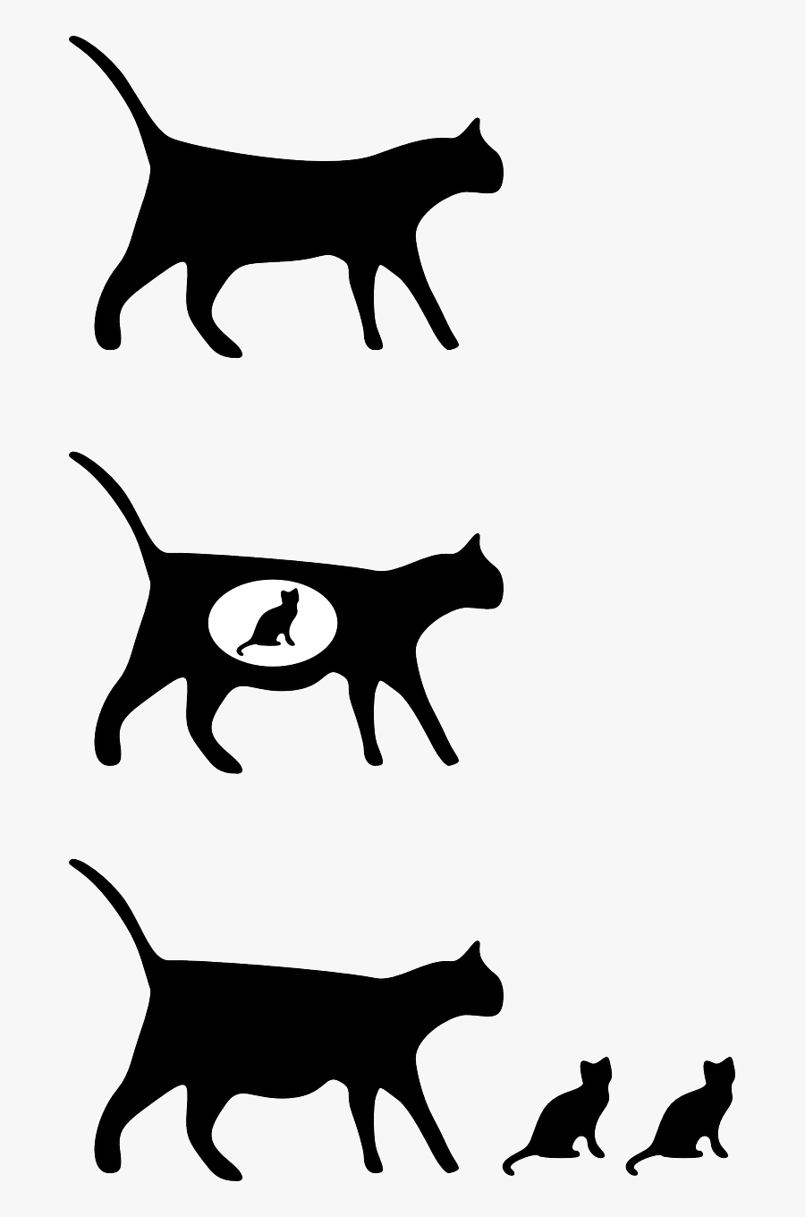 Cat Icons - Cats Black And White Draw, Transparent Clipart