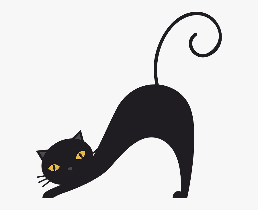 Black Cat X Stretched Vector Clipart Transparent Png - Black Cat Vector Png, Transparent Clipart