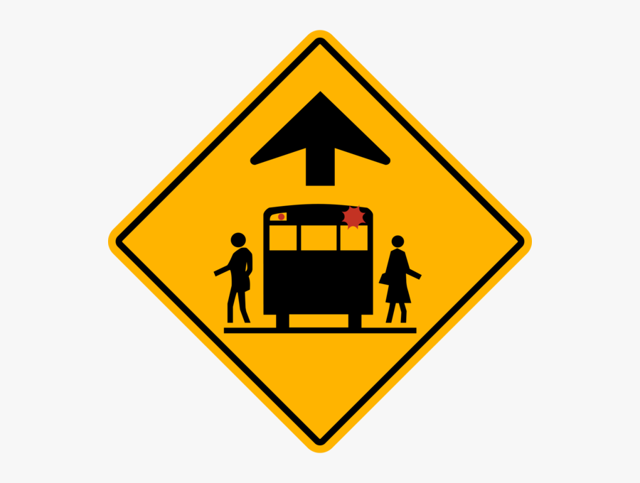 Transparent School Bus Stop Clipart - Pedestrian Crossing Sign Clip Art, Transparent Clipart