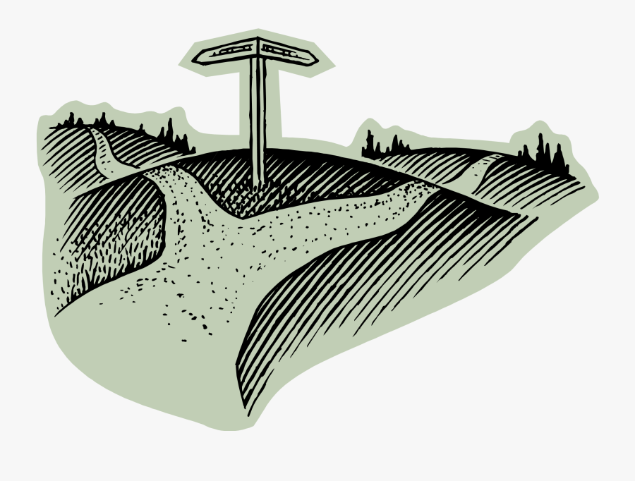 Choice Clipart Two Roads Diverged - 2 Roads Diverged Drawing, Transparent Clipart