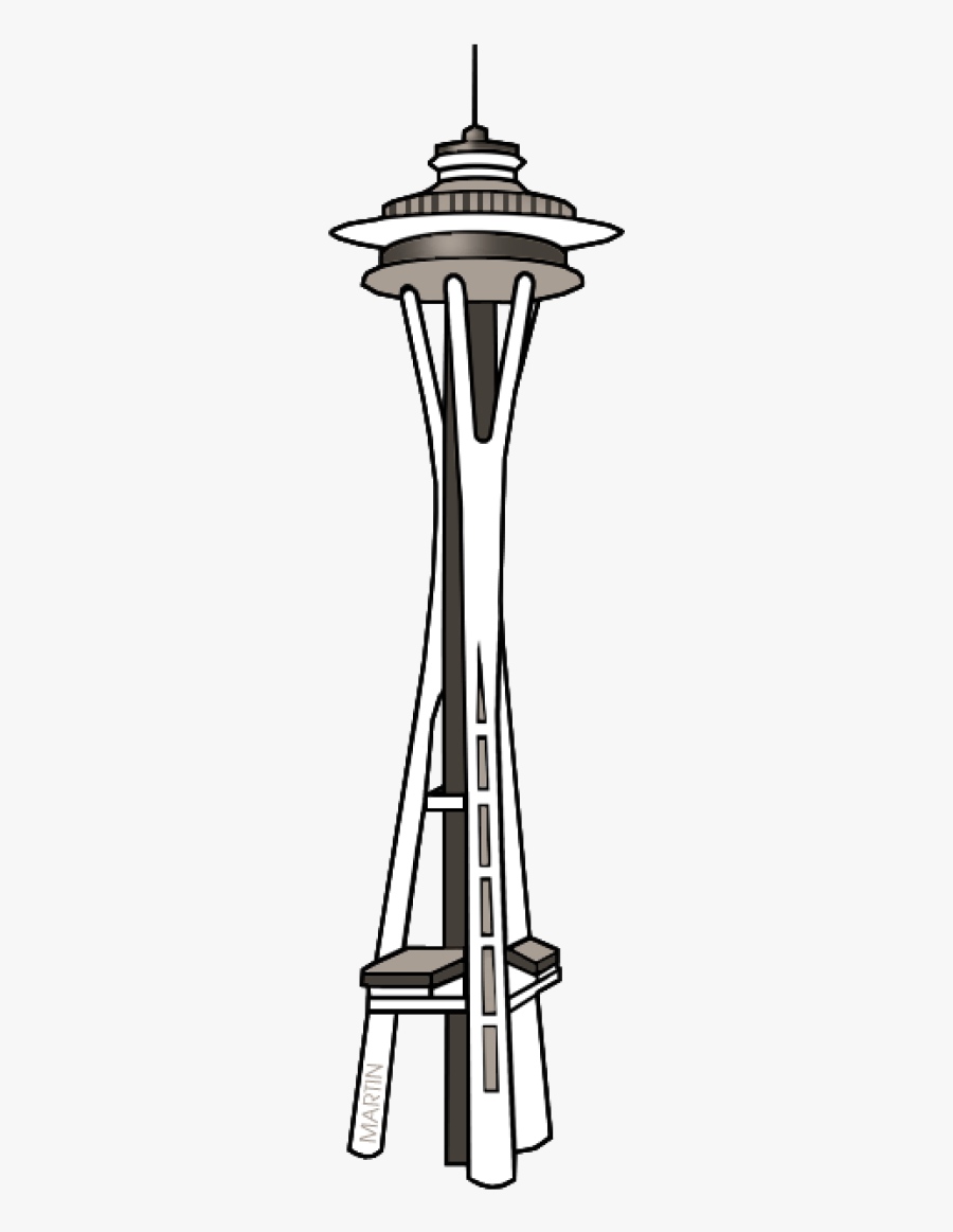Architecture Clip Art By Phillip Martin, Seattle Space - Washington State Space Needle Clipart, Transparent Clipart