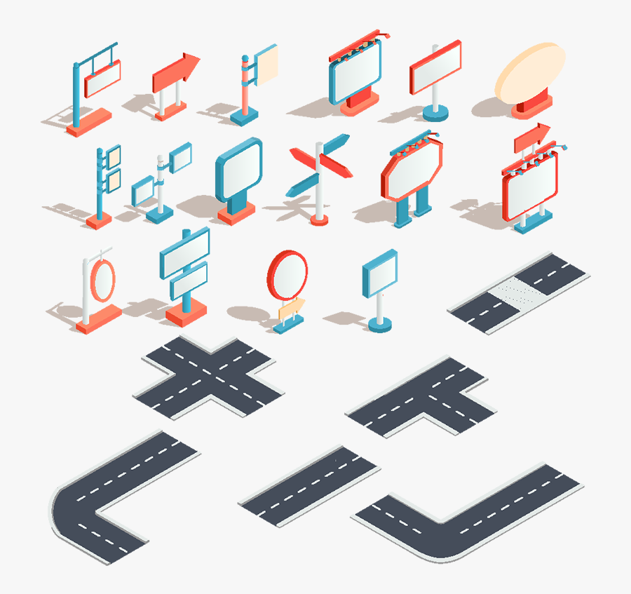 Transparent Winding River Clipart - Isometric Road Png, Transparent Clipart