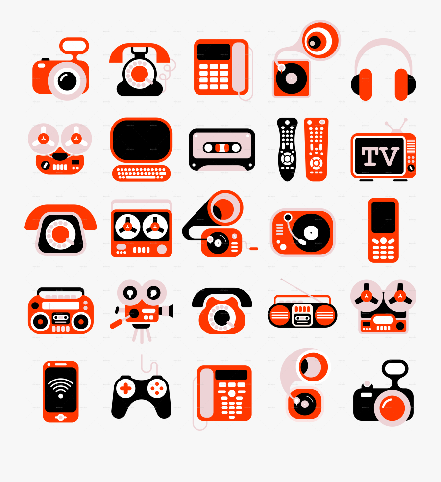 Electronic Devises Vector Icon Set - Collage De Dispositivos Electronicos, Transparent Clipart