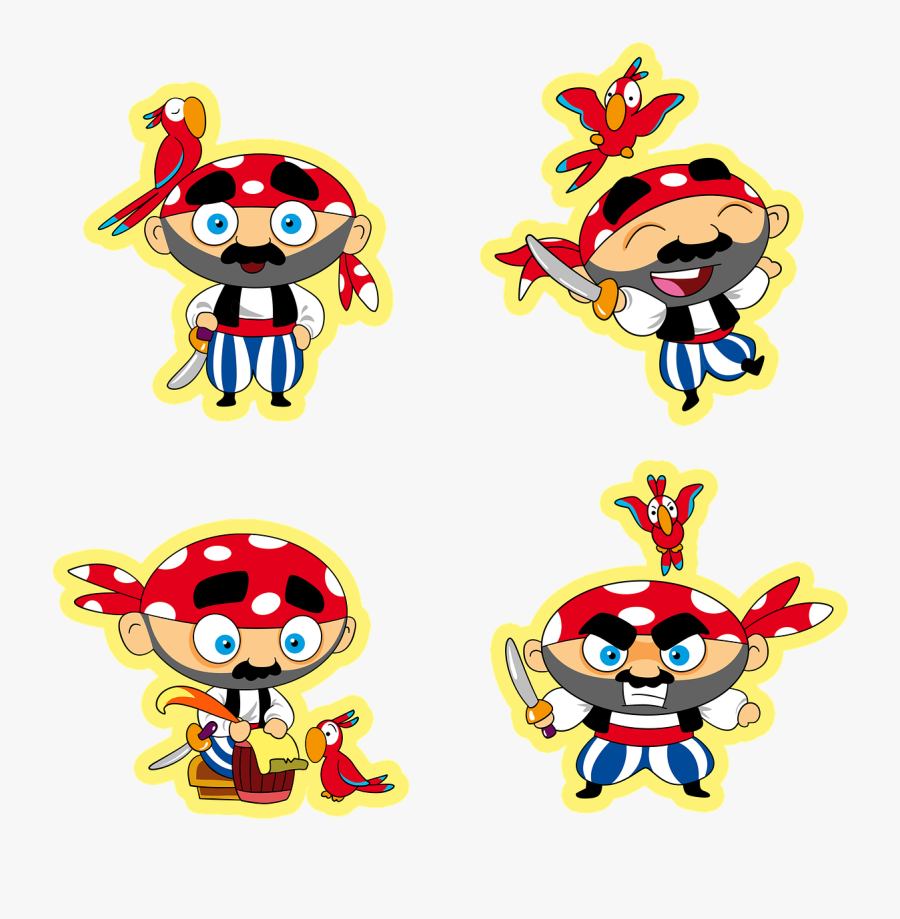 Sticker Pirate Parrot Free Picture - Cartoon Angry Pirate Parrot, Transparent Clipart