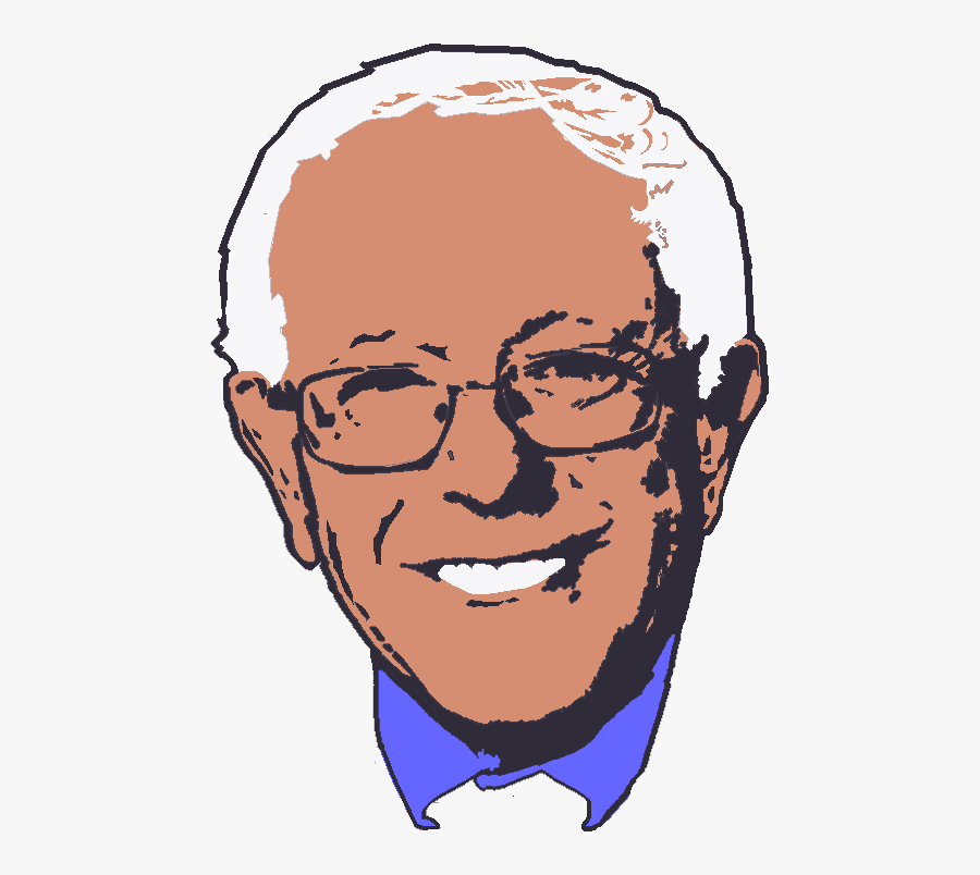 Cartoon Bernie Sanders Face, Transparent Clipart
