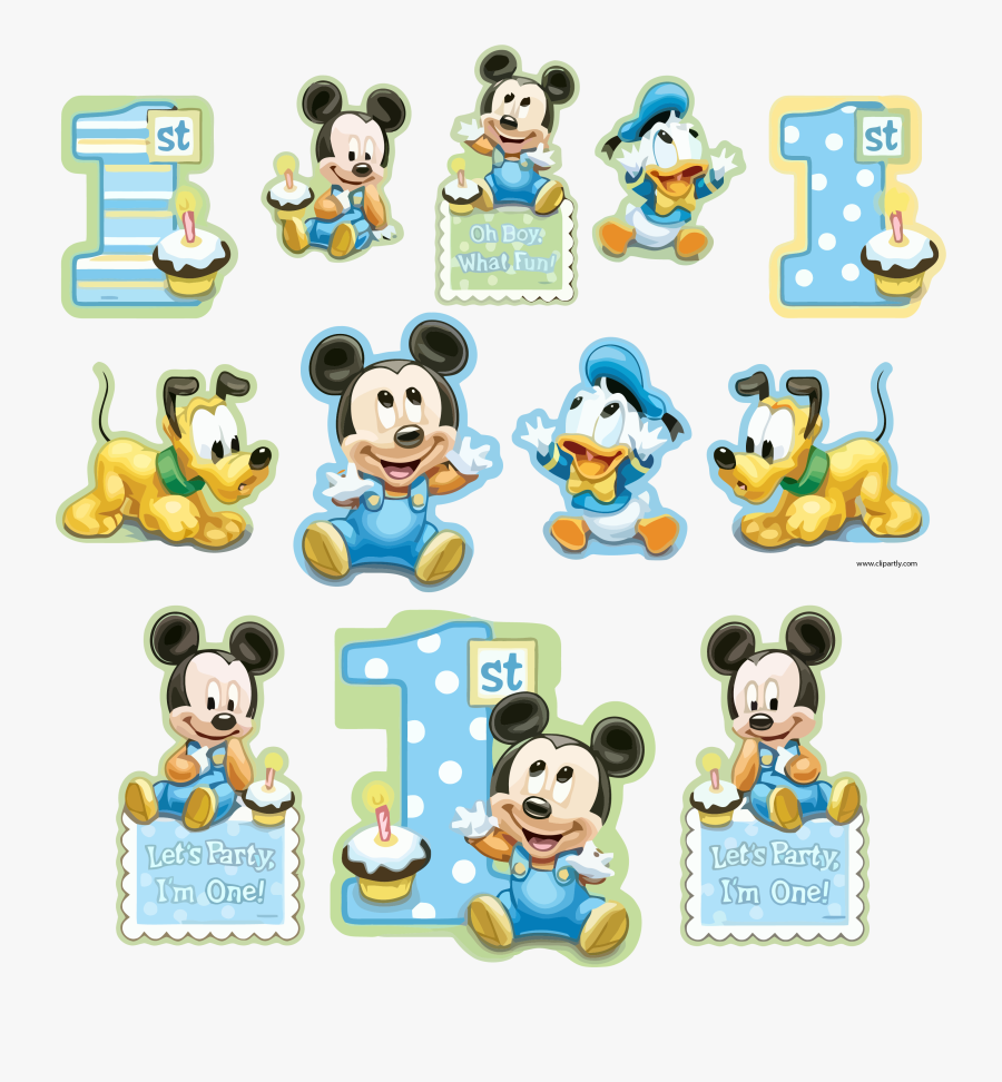 All Sticker Sample Mickey And Friends Baby Clipart - Mickey Mouse Baby 1st, Transparent Clipart