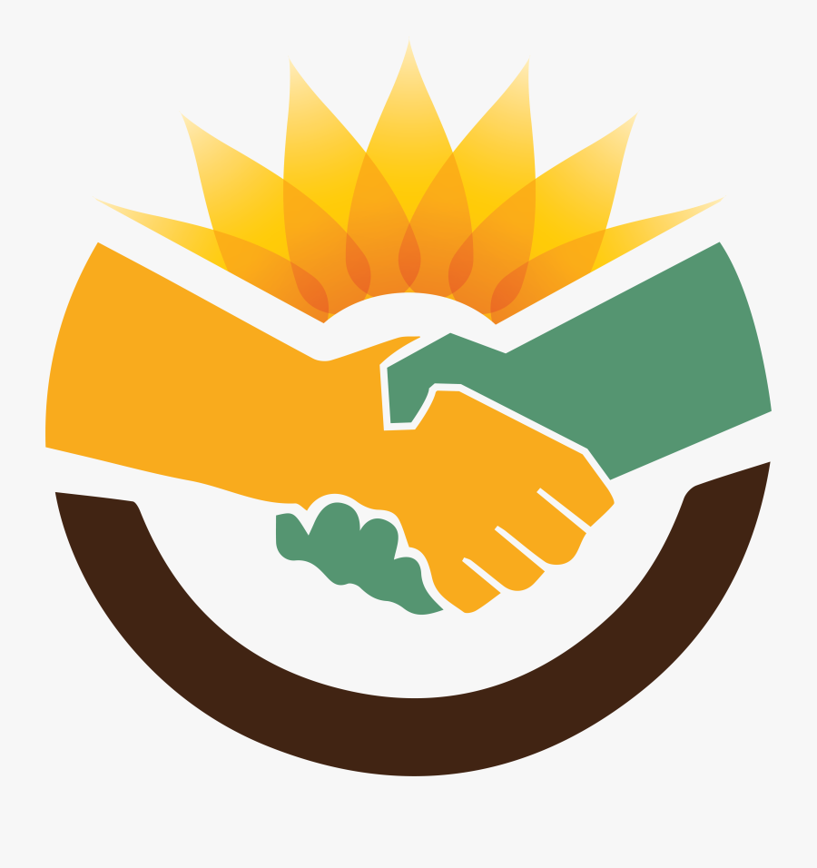 Green Handshake Logo, Transparent Clipart