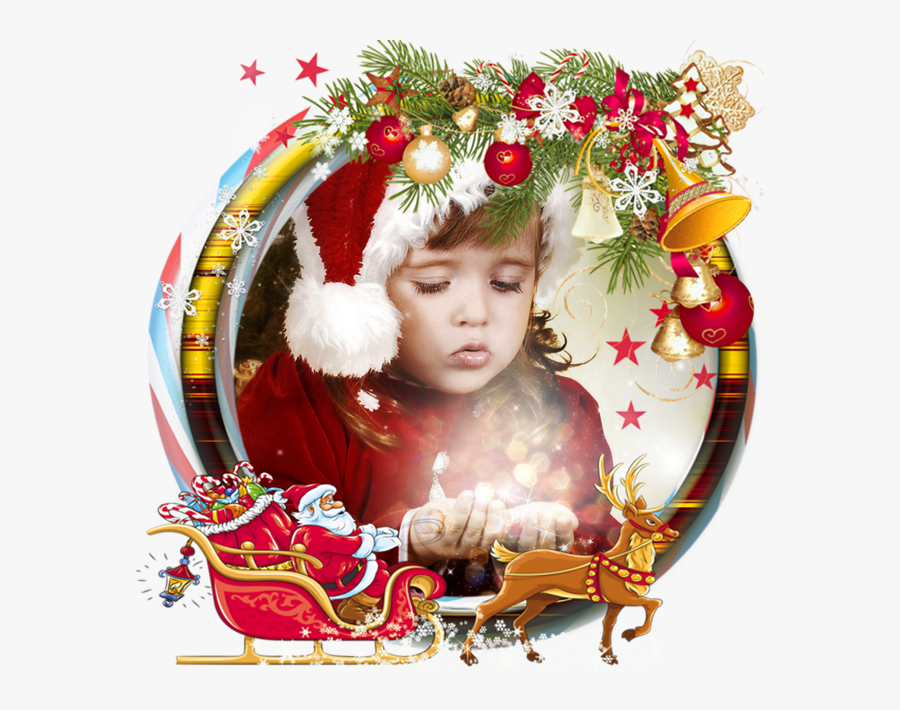 Christmas Circle Border Design, Transparent Clipart