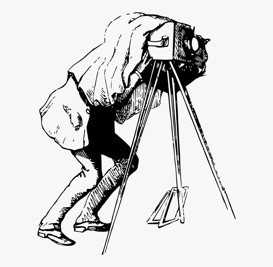 Drawing Photographer Camera Line Art - Photographer Drawing Png, Transparent Clipart