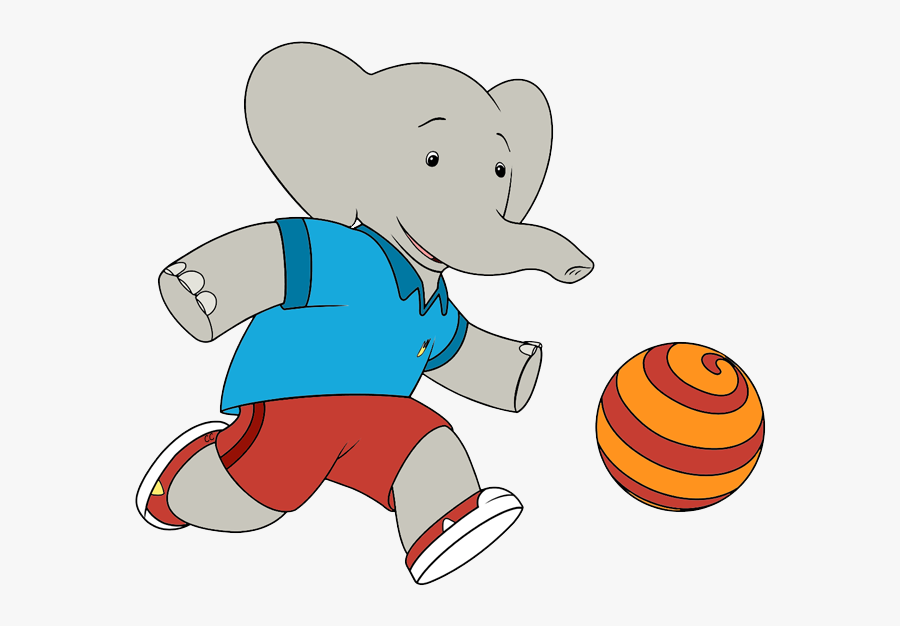 Elephant Cartoon Soccer Png, Transparent Clipart