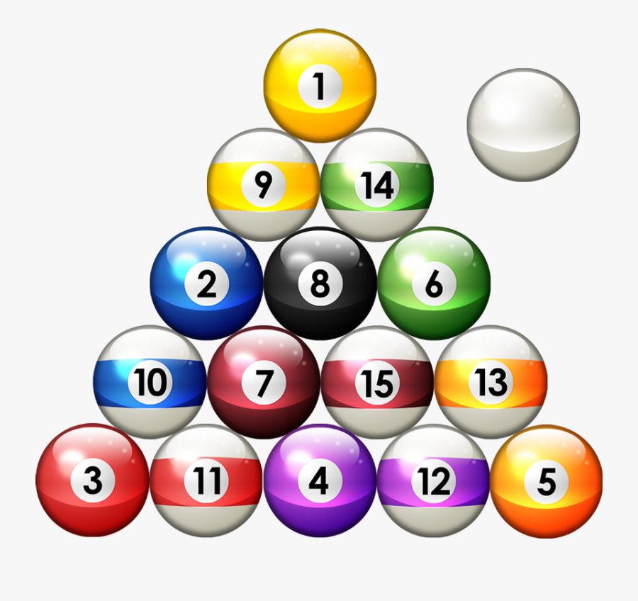 8 Ball Pool Clipart Fire - Pool Ball Setup, Transparent Clipart