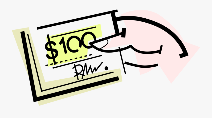 Vector Illustration Of Hand Holds Cashier Check Or, Transparent Clipart