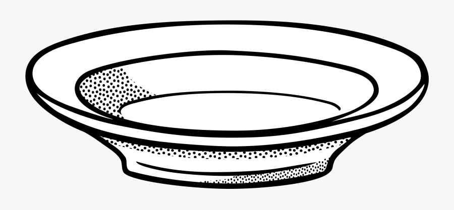 Line Art,area,monochrome Photography - Dish Clipart Black And White, Transparent Clipart
