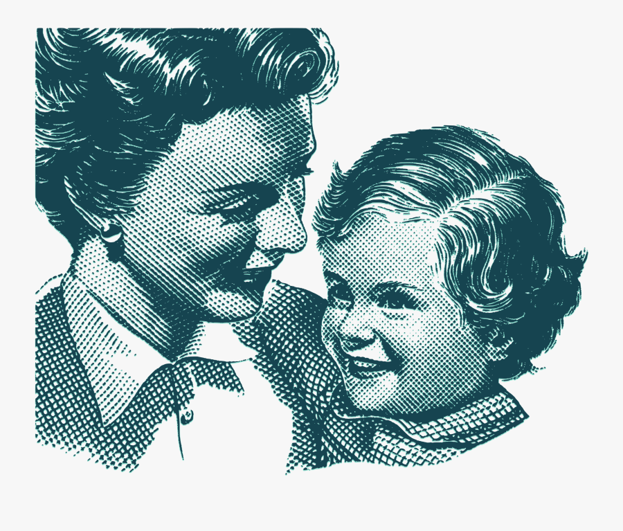 Transparent Daughter Png - Mother Vintage Illustration, Transparent Clipart