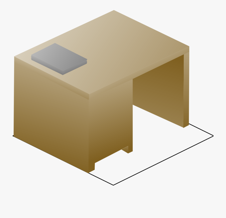 Isometric Desk Left Back View With Book - Clip Art, Transparent Clipart