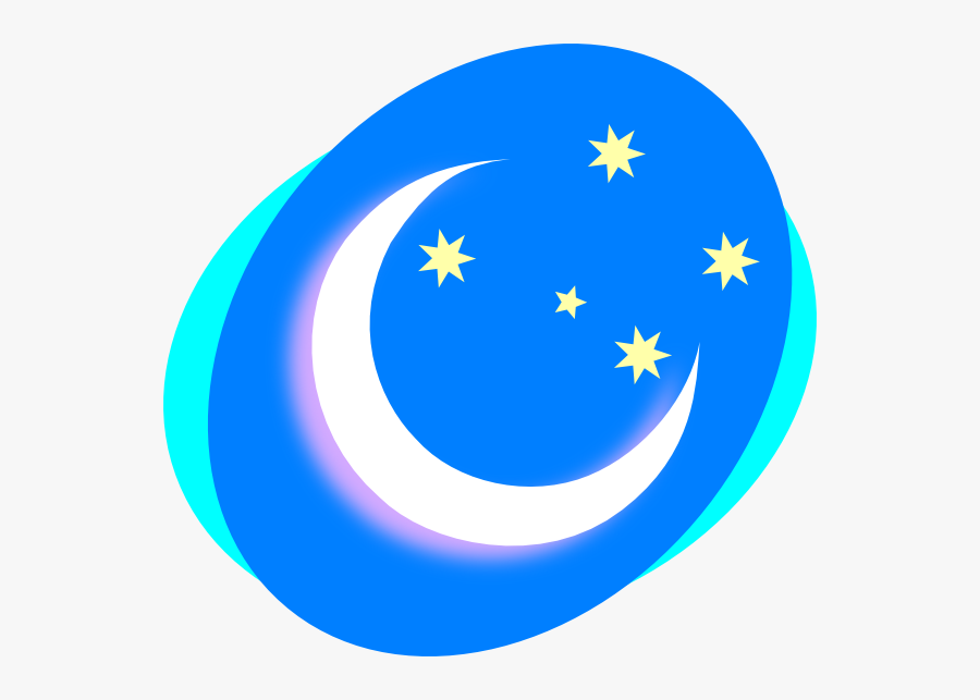 Clip Art Free Library Crescent With Stars Clip - Night Clipart Png, Transparent Clipart