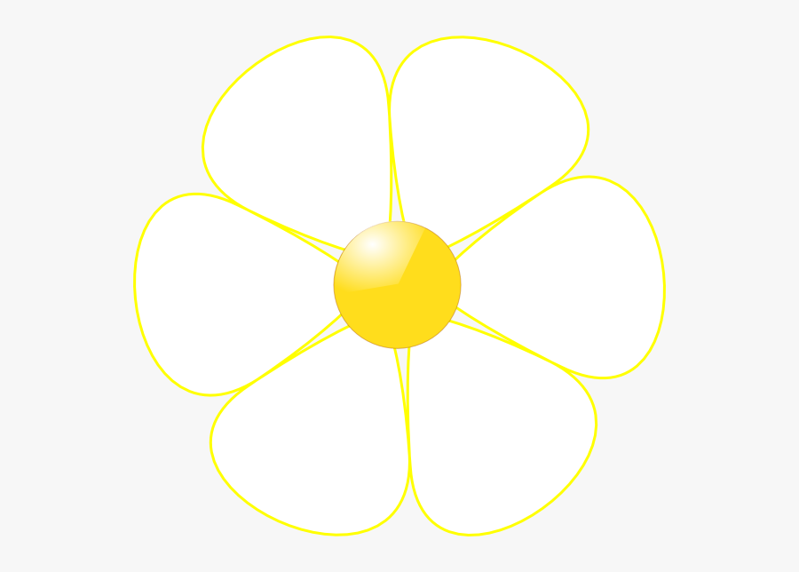 White Flower Yellow Middle Clip Art - Clip Art Flower White, Transparent Clipart