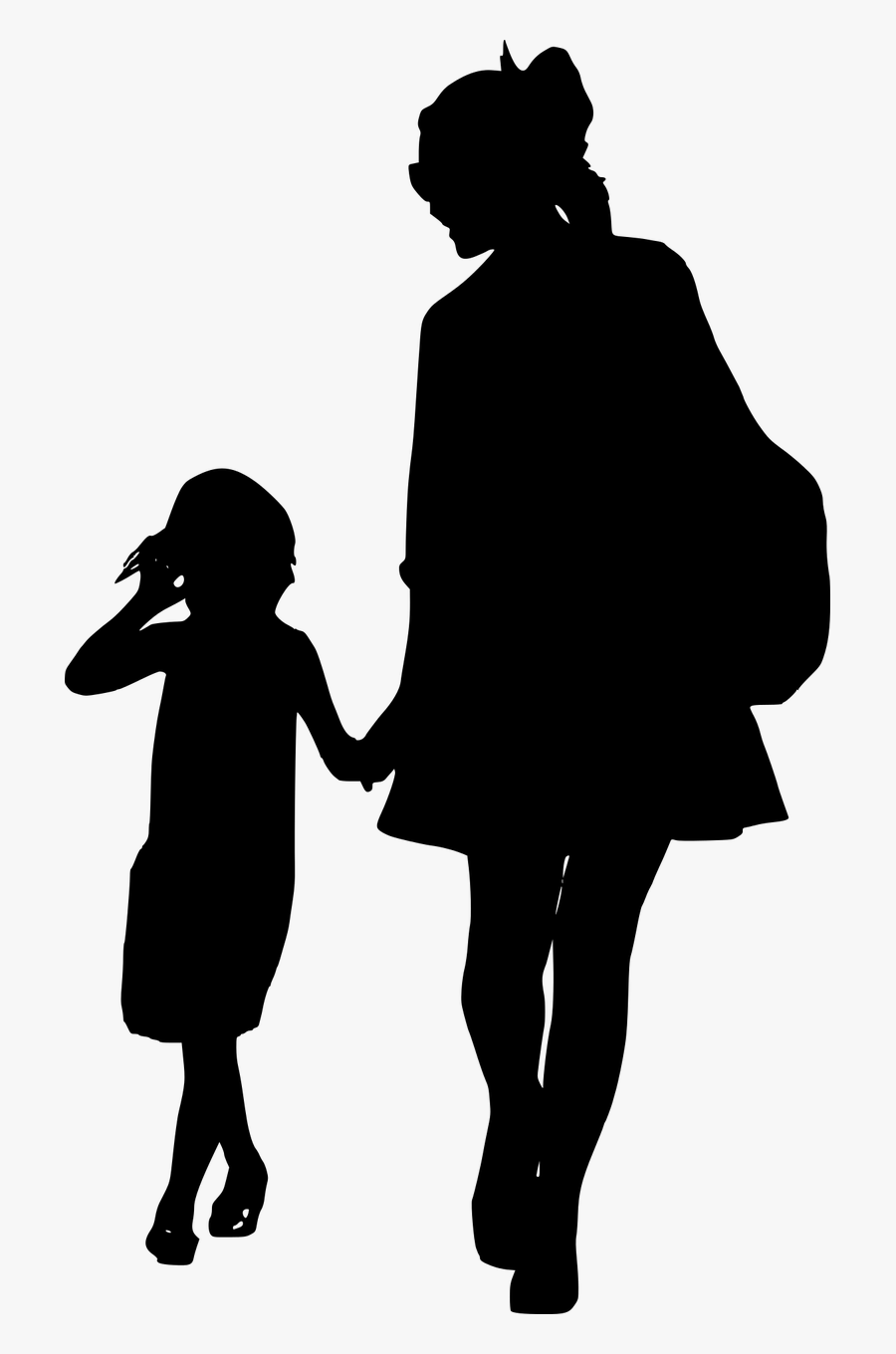 Transparent Parent And Child Clipart - Mother Daughter Silhouette Png, Transparent Clipart