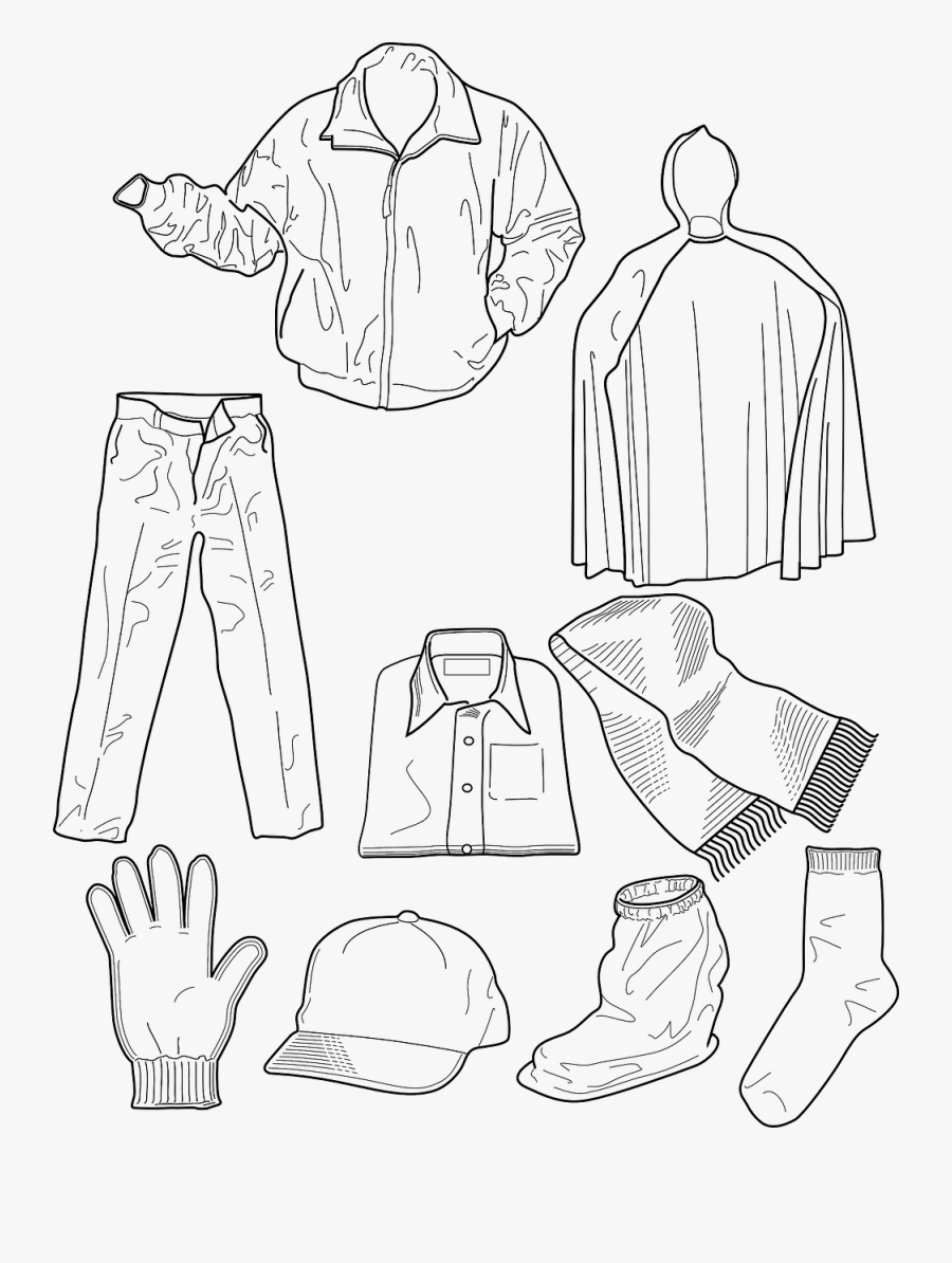 Drawing Farmer Colouring Transparent Png Clipart Free - Clothes We Wear Drawing, Transparent Clipart