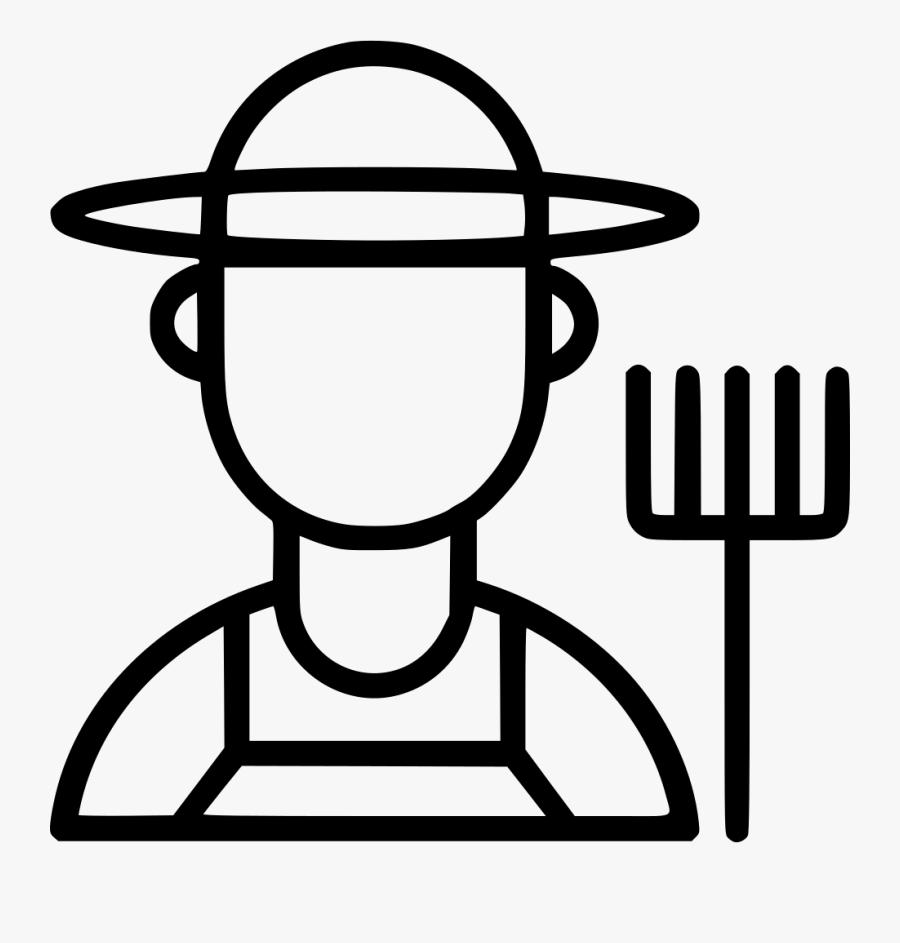 Farmer Hat Farm Avtar Agriculture Grower Human - Black And White Clip Art Of Lord Krishna, Transparent Clipart