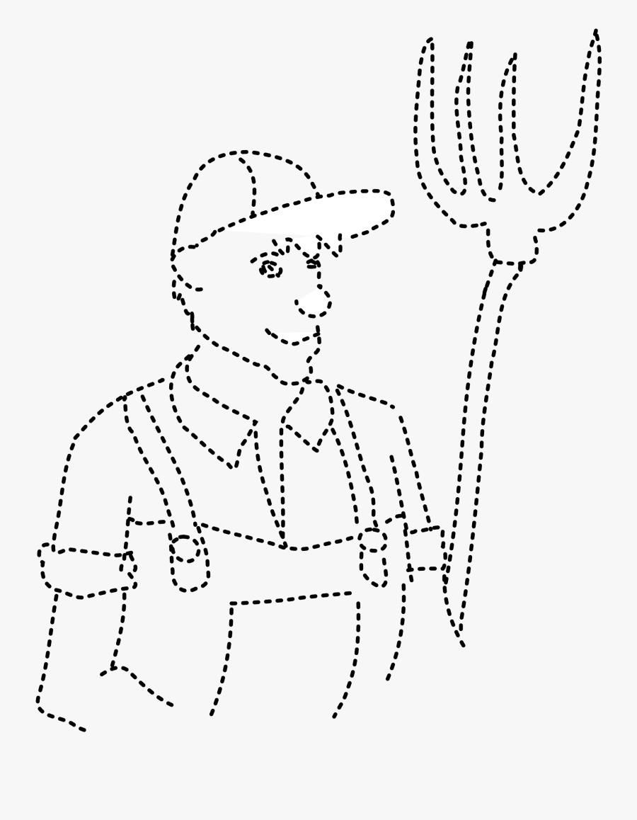 Un Fermier Clip Arts - Outline Of Farmer, Transparent Clipart