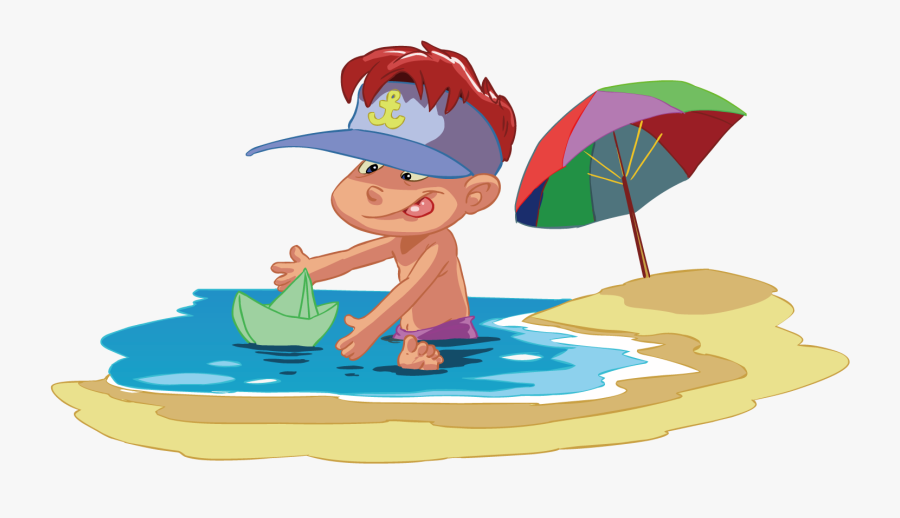 Children In The Beach Cartoons, Transparent Clipart