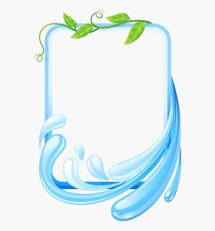 Water Play Clipart Borders - Water Drop Border Frame, Transparent Clipart