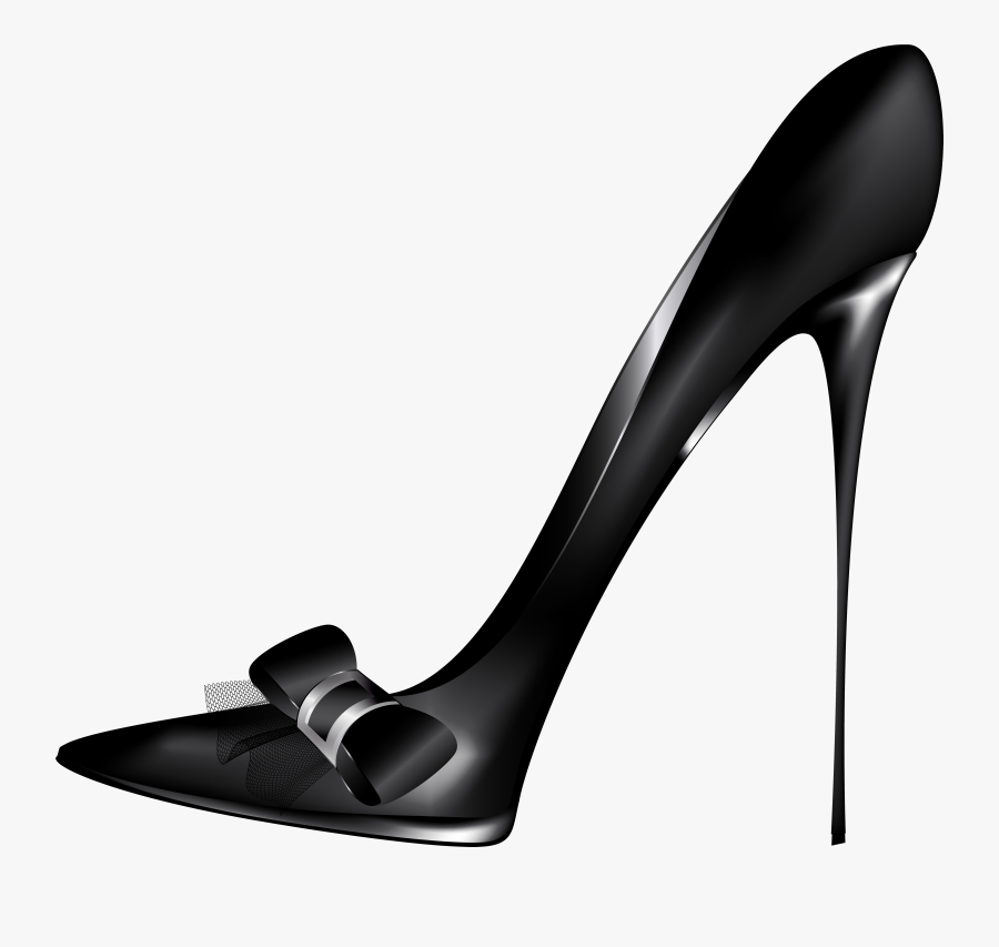 Black High Heels With Bow Png Clip Art - Black And White Clip Art Heels, Transparent Clipart