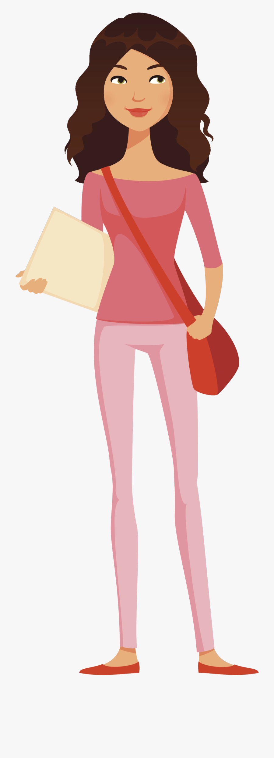 Vintage Clipart Of “in High School, You Learn - Female College Student Clipart, Transparent Clipart