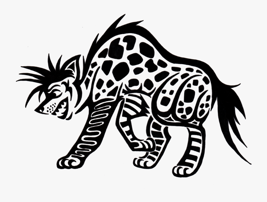 Striped Hyena Tattoo Art Spotted Hyena - Hyena Tattoo, Transparent Clipart