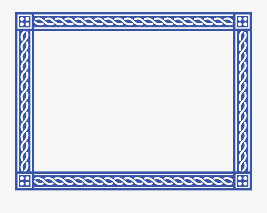 Blue Certificate Border Png, Transparent Clipart