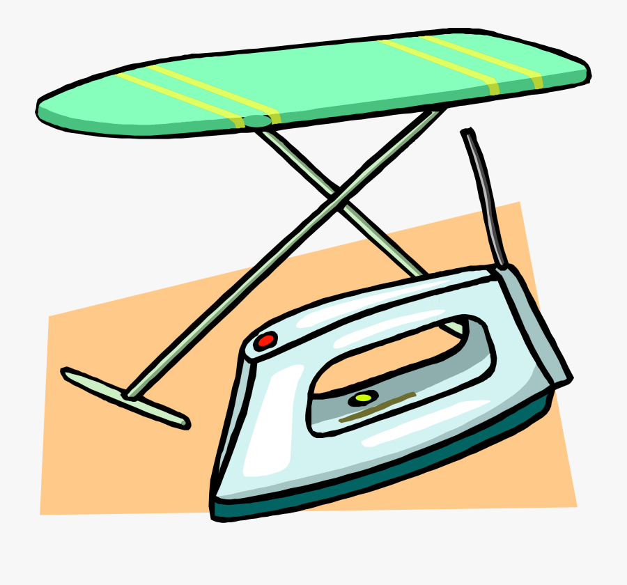 Ironing Board And Iron - Cartoon Ironing Board And Iron, Transparent Clipart
