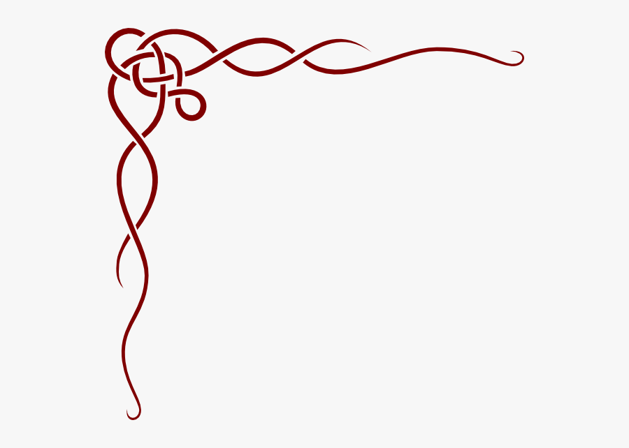 Burgundy Red Border Clip Art - Flower Design, Transparent Clipart