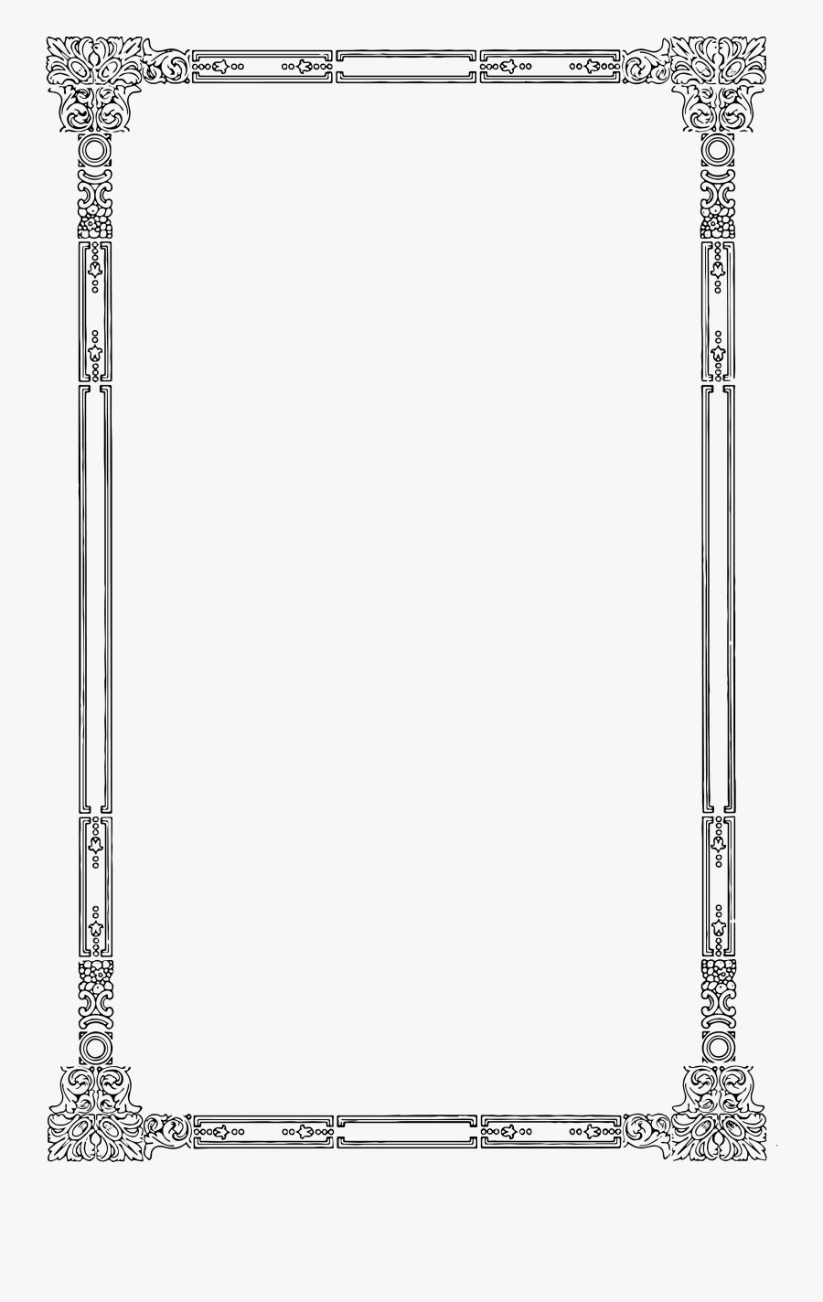 Fancy Certificate Border Template Update - Transparent Vintage Page Borders, Transparent Clipart