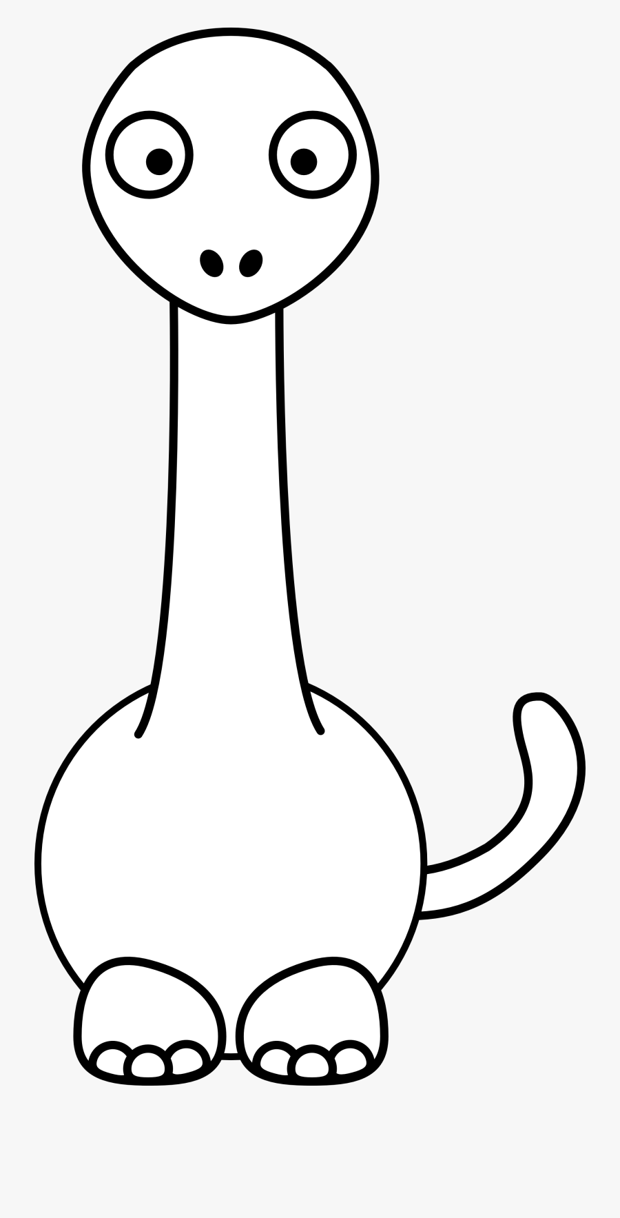 Brontosaurus Black White Line Art 555px - Dinosaur Coloring Pages, Transparent Clipart