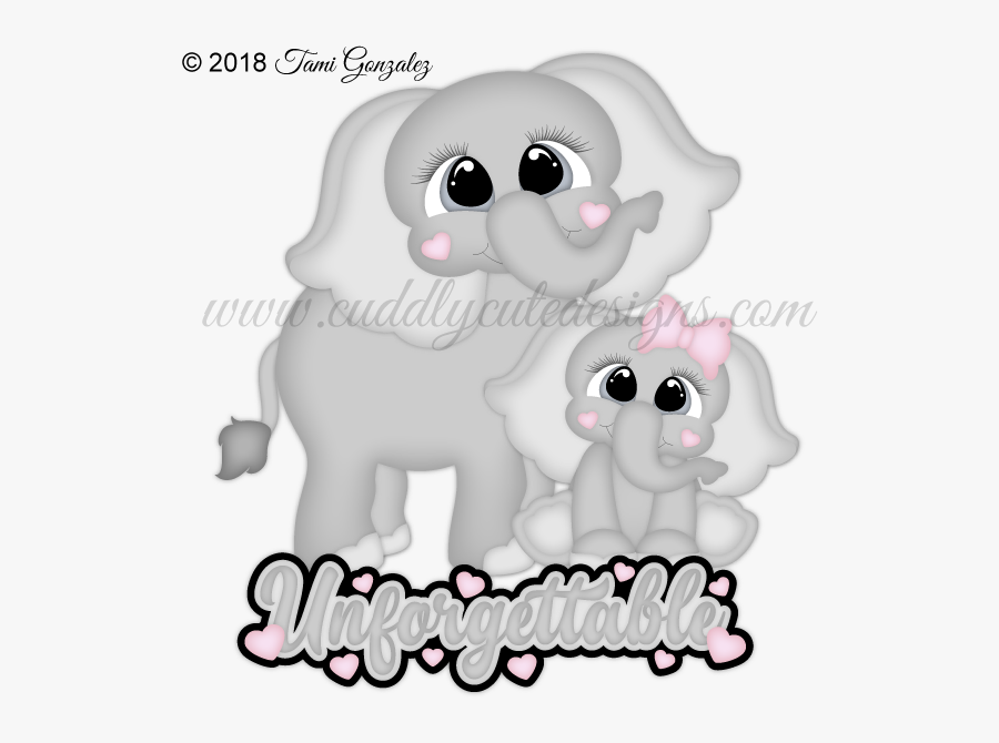 Zoo Cuties - Elephants - Cartoon, Transparent Clipart