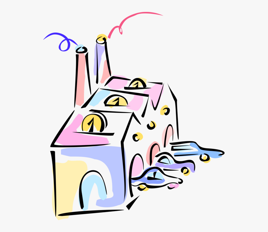 Cars Coming Off Assembly Line Vector Image, Transparent Clipart