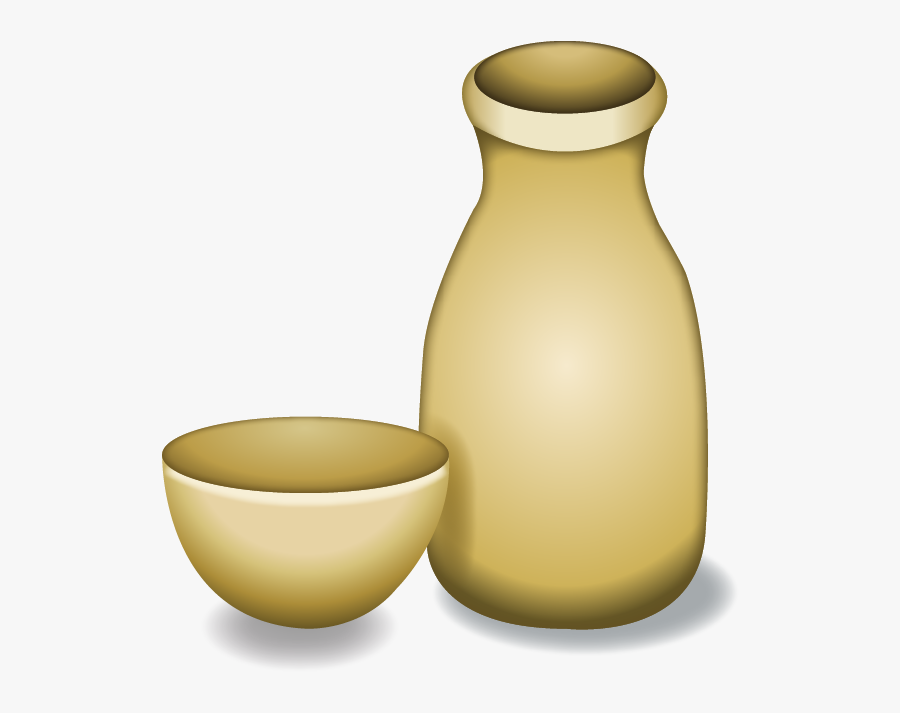 Download Sake Bottle And - Sake Emoji, Transparent Clipart