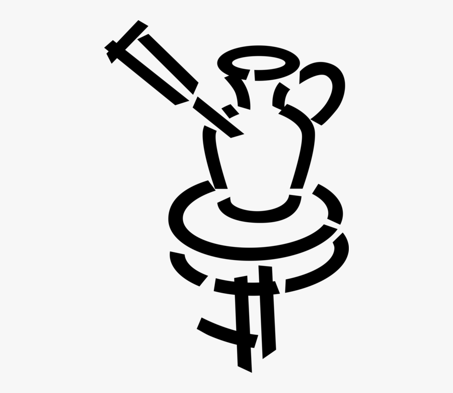Vector Illustration Of Pottery Potter"s Wheel For Shaping, Transparent Clipart