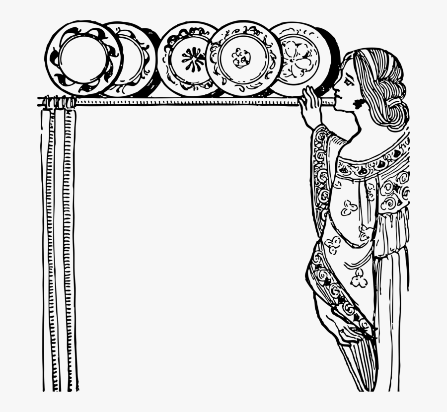 Transparent Plate Clipart Black And White - Clip Art, Transparent Clipart