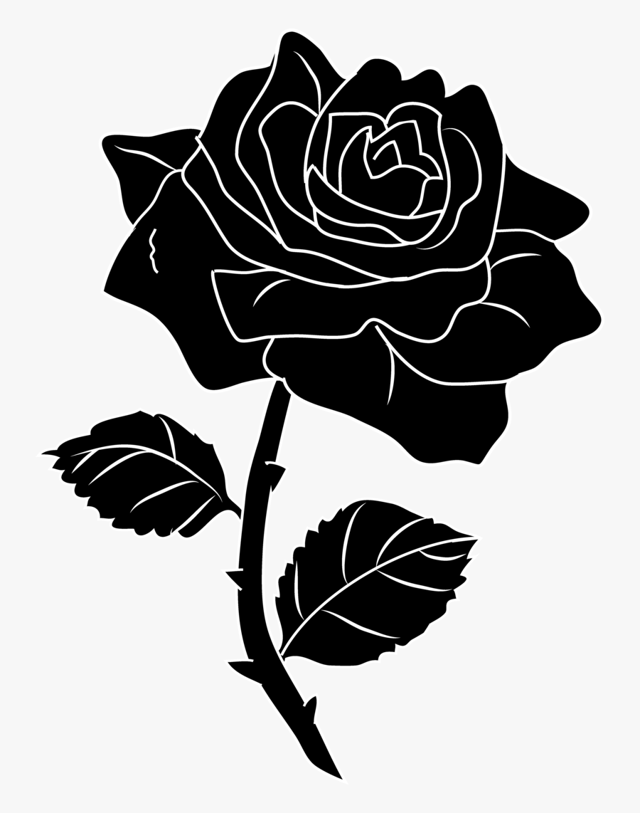 Pin Rose Clipart Silhouette - Black Rose Clip Art, Transparent Clipart