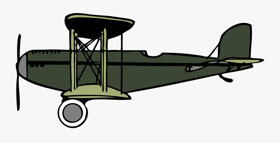 Biplane, Plane, Airplane, Crop Duster, Vintage, Green - Biplane Clip Art, Transparent Clipart