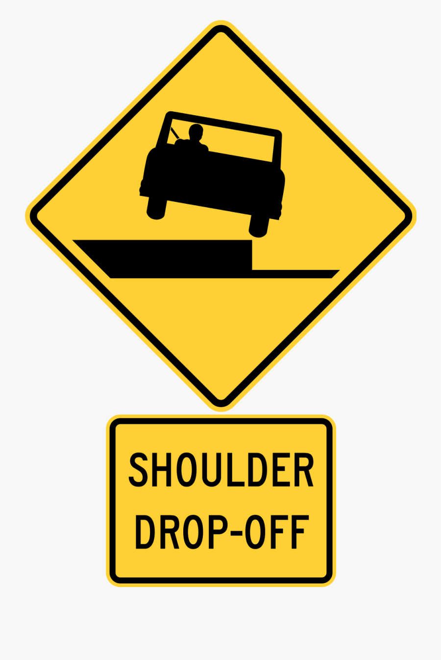Mutcd Sign Assembly - Shoulder Drop Off Street Sign, Transparent Clipart