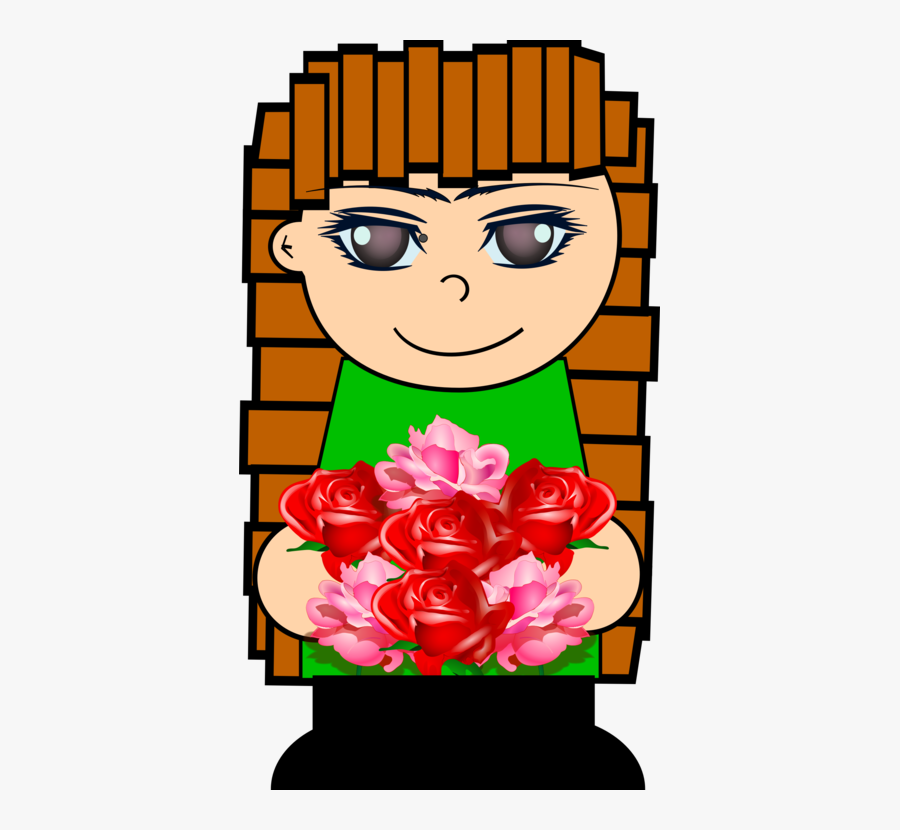 Girl Computer Icons Cartoon Woman Child - Garden Roses, Transparent Clipart