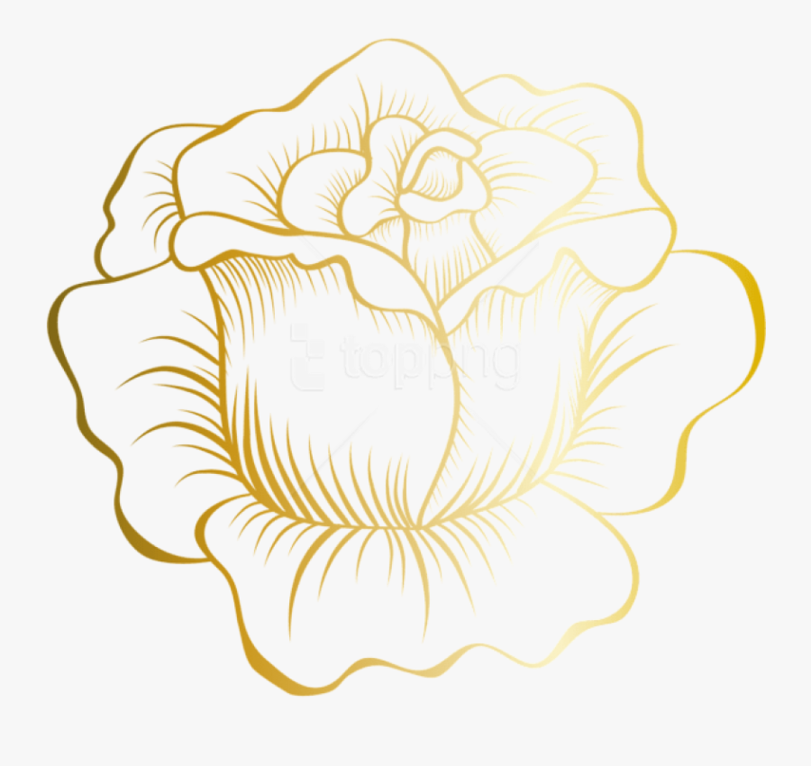Rose Art Png - Clip Art Rose Gold Flower, Transparent Clipart