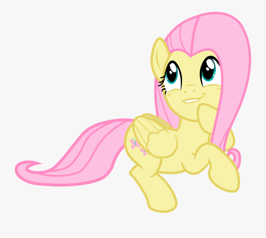 Fluttershy Mischievous Thinking By Davidsfire - Fluttershy Sitting Vector, Transparent Clipart