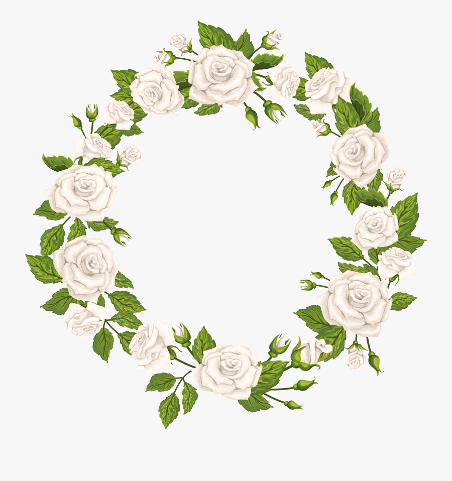 White Rose Wreath Png Clipart , Png Download - White Flower Wreath Png, Transparent Clipart