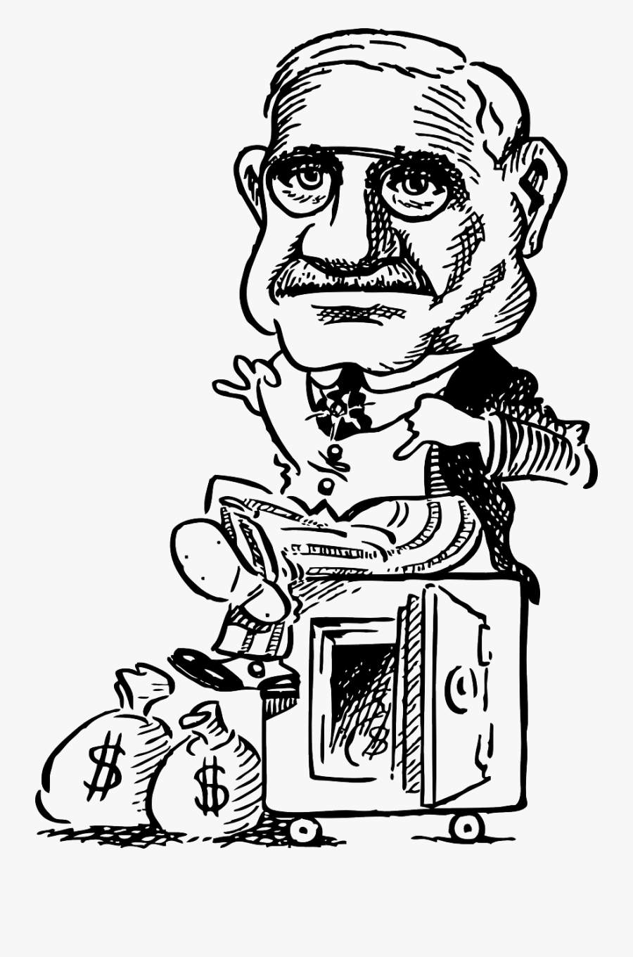 Money In Safe Drawing, Transparent Clipart